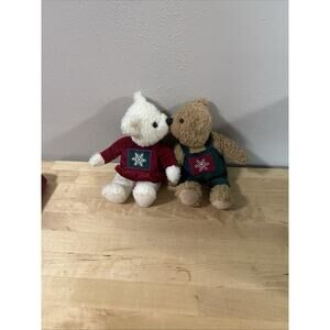 Hallmark Kiss Kiss Mistletoe Bear Set - Magnetic Noses - NWT